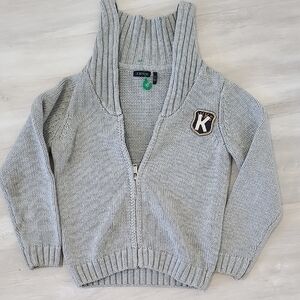 Ikks Boys Light Gray Knit Sweater with Patch